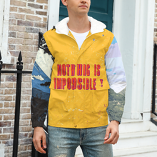 Cargar imagen en el visor de la galería, Chaqueta corta deportiva moderna gruesa con forro polar para hombre A679 Personalizada con Impresión Completa de múltiples imágenes con Foto Logo Patrón Texto