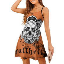 Cargar imagen en el visor de la galería, Vestido Espalda Abierta Sexy con Volantes de Tirantes para mujer NZ002 Personalizado con Impresión Completa de una imagen con Foto Logo Patrón Texto