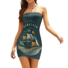 Cargar imagen en el visor de la galería, Vestido de Tubo sin Tirantes de Moda sin Mangas Sexy Ajustado para Mujer NZ010 Personalizado con Impresión Completa con Foto Logo Patrón Texto