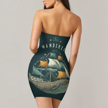 Cargar imagen en el visor de la galería, Vestido de Tubo sin Tirantes de Moda sin Mangas Sexy Ajustado para Mujer NZ010 Personalizado con Impresión Completa con Foto Logo Patrón Texto