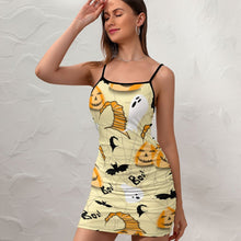 Cargar imagen en el visor de la galería, Vestido Ajustado de Fiesta Sexy Corto con Tirantes para Mujer NZ007 Personalizado con Impresión Completa de múltiples imágenes con Foto Logo Patrón Texto