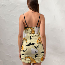 Cargar imagen en el visor de la galería, Vestido Ajustado de Fiesta Sexy Corto con Tirantes para Mujer NZ007 Personalizado con Impresión Completa de múltiples imágenes con Foto Logo Patrón Texto