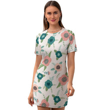 Cargar imagen en el visor de la galería, Vestido Deportivo Estampado de Verano de Manga Corta para Mujer NZ003 Personalizado con Impresión Completa de múltiples imágenes con Foto Logo Patrón Texto