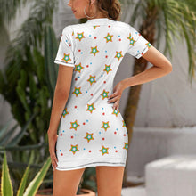 Cargar imagen en el visor de la galería, Vestido de Verano Deportivo de Manga Corta para Mujer NZ003 Personalizado con Impresión Completa de una imagen con Foto Logo Patrón Texto