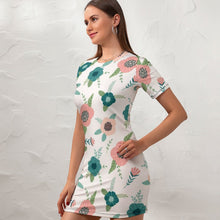 Cargar imagen en el visor de la galería, Vestido Deportivo Estampado de Verano de Manga Corta para Mujer NZ003 Personalizado con Impresión Completa de múltiples imágenes con Foto Logo Patrón Texto