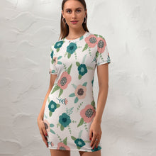 Cargar imagen en el visor de la galería, Vestido Deportivo Estampado de Verano de Manga Corta para Mujer NZ003 Personalizado con Impresión Completa de múltiples imágenes con Foto Logo Patrón Texto