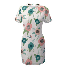 Cargar imagen en el visor de la galería, Vestido Deportivo Estampado de Verano de Manga Corta para Mujer NZ003 Personalizado con Impresión Completa de múltiples imágenes con Foto Logo Patrón Texto