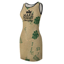 Cargar imagen en el visor de la galería, Vestido Correas Anchas cuello redondo sin Mangas de Verano para Mujeres NZ014 Personalizado con Impresión Completa de múltiples imágenes con Foto Logo Patrón Texto