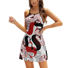 Cargar imagen en el visor de la galería, Vestido con Tirantes Sexy para Mujer NZ021 Personalizado con Impresión Completa de múltiples imágenes con Foto Logo Patrón Texto