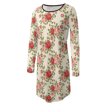 Cargar imagen en el visor de la galería, Vestido cuello redondo dobladillo irregular manga larga para mujer NZ013 Personalizado con Impresión Completa de una imagen con Foto Logo Patrón Texto