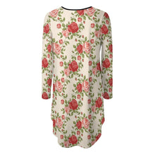 Cargar imagen en el visor de la galería, Vestido cuello redondo dobladillo irregular manga larga para mujer NZ013 Personalizado con Impresión Completa de una imagen con Foto Logo Patrón Texto