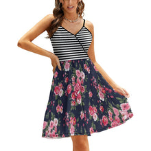 Cargar imagen en el visor de la galería, Vestido de Moda Holgado de Tirantes con Estampado con Cuello en V para mujer NZ016 Personalizado con Impresión Completa de múltiples imágenes con Foto Logo Patrón Texto