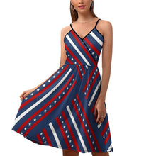 Cargar imagen en el visor de la galería, Vestido Estampado de Moda de Tirantes con Volantes para mujer NZ016 Personalizado con Impresión Completa de una imagen con Foto Logo Patrón Texto