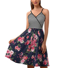 Cargar imagen en el visor de la galería, Vestido de Moda Holgado de Tirantes con Estampado con Cuello en V para mujer NZ016 Personalizado con Impresión Completa de múltiples imágenes con Foto Logo Patrón Texto