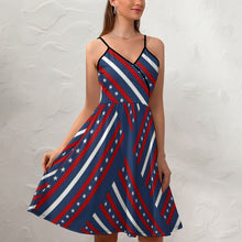 Cargar imagen en el visor de la galería, Vestido Estampado de Moda de Tirantes con Volantes para mujer NZ016 Personalizado con Impresión Completa de una imagen con Foto Logo Patrón Texto