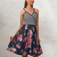 Cargar imagen en el visor de la galería, Vestido de Moda Holgado de Tirantes con Estampado con Cuello en V para mujer NZ016 Personalizado con Impresión Completa de múltiples imágenes con Foto Logo Patrón Texto