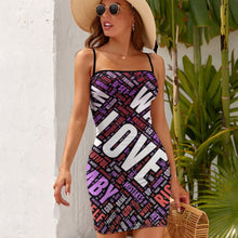 Cargar imagen en el visor de la galería, Vestido Corto Ajustado Sexy de Tirantes Espalda Abierta para Mujer NZ008 con Diseño Personalizado con Impresión Completa con Foto Logo Patrón Texto