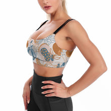 Cargar imagen en el visor de la galería, Sujetador Deportivo con Tirantes para Gimnasio Fitness Entrenamiento de Mujer YJ034 Personalizado con Impresión Completa de múltiples imágenes con Foto Logo Patrón Texto