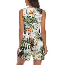 Cargar imagen en el visor de la galería, Pantalones Cortos de Mono sin Mangas Casual Holgado Ropa de casa para Mujer QZ6055 con Diseño Personalizados con Impresión Completa de una imagen con Foto Logo Patrón Texto