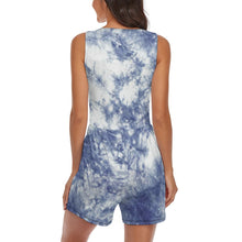 Cargar imagen en el visor de la galería, Mono Jumpsuit Corto Holgado Moderno de Verano Ropa de casa para mujer QZ6055 Personalizado con Impresión Completa de múltiples imágenes con Foto Logo Patrón Texto