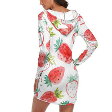 Cargar imagen en el visor de la galería, Ropa de casa de una pieza holgada Vestido Pijama con capucha para mujer QZ6056 Personalizada con Impresión Completa de múltiples imágenes con Foto Logo Patrón Texto