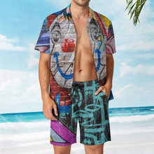Cargar imagen en el visor de la galería, Conjunto de Traje de baño camisa corta bañador corto de moda para hombre con estampado FS0823061 Personalizado con Impresión Completa de múltiples imágenes con Foto Logo Patrón Texto