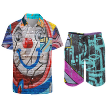 Cargar imagen en el visor de la galería, Conjunto de Traje de baño camisa corta bañador corto de moda para hombre con estampado FS0823061 Personalizado con Impresión Completa de múltiples imágenes con Foto Logo Patrón Texto