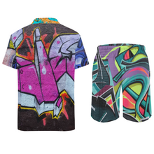 Cargar imagen en el visor de la galería, Conjunto de Traje de baño camisa corta bañador corto de moda para hombre con estampado FS0823061 Personalizado con Impresión Completa de múltiples imágenes con Foto Logo Patrón Texto