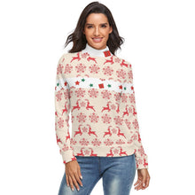 Cargar imagen en el visor de la galería, Jersey Suéter Holgado Básico de Cuello Alto para Mujer MY01 Personalizado con Impresión Completa de múltiples imágenes con Foto Logo Patrón Texto