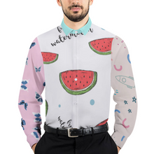 Cargar imagen en el visor de la galería, Camisa Solapa con Bontones Manga Larga para Hombres 3M38 Personalizada con Impresión Completa de múltiples imágenes con Foto Logo Patrón Texto