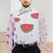 Cargar imagen en el visor de la galería, Camisa Solapa con Bontones Manga Larga para Hombres 3M38 Personalizada con Impresión Completa de múltiples imágenes con Foto Logo Patrón Texto