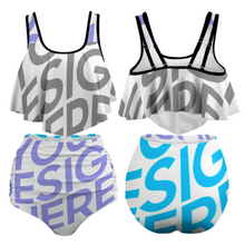 Cargar imagen en el visor de la galería, Traje de baño / Bikini / Tankini con Volantes Sexy para Mujer FT5095 Personalizado con Impresión Completa con Foto Logo Patrón Texto