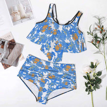 Cargar imagen en el visor de la galería, Traje de baño / Bikini Talla Grande Cintura Alta con Volantes Sexy para Mujer FT5095 Personalizado con Impresión Completa de una imagen con Foto Logo Patrón Texto
