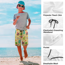 Cargar imagen en el visor de la galería, Pantalones cortos / Ropa de Playa de Moda con Estampado para Niños Adolescentes (diseño de cuatro piezas) Personalizado con Impresión Completa con Foto Logo Patrón Texto