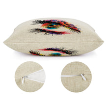 Cargar imagen en el visor de la galería, Funda de Cojín de Linaza con Impresión a Doble Cara de Diseño Personalizado con Tu Nombre o Imagen