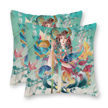 Cargar imagen en el visor de la galería, Funda de Cojín de Lona con Impresión a Una Cara de Diseño Personalizado con Tus Fotos o Textos