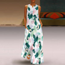 Cargar imagen en el visor de la galería, Vestido largo sin mangas con Estampado tallas grandes para mujer GQ Personalizado con Impresión Completa de una imagen con Foto Logo Patrón Texto