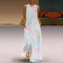 Cargar imagen en el visor de la galería, Vestido largo sin mangas con Estampado tallas grandes para mujer GQ Personalizado con Impresión Completa de múltiples imágenes con Foto Logo Patrón Texto