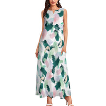 Cargar imagen en el visor de la galería, Vestido largo sin mangas con Estampado tallas grandes para mujer GQ Personalizado con Impresión Completa de una imagen con Foto Logo Patrón Texto