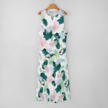 Cargar imagen en el visor de la galería, Vestido largo sin mangas con Estampado tallas grandes para mujer GQ Personalizado con Impresión Completa de una imagen con Foto Logo Patrón Texto