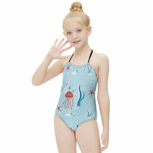 Cargar imagen en el visor de la galería, Bañador de Una Pieza con Tirantes para Niña NT017 Personalizado con Foto Logo Patrón Texto