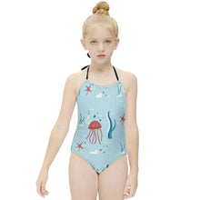 Cargar imagen en el visor de la galería, Bañador de Una Pieza con Tirantes para Niña NT017 Personalizado con Foto Logo Patrón Texto