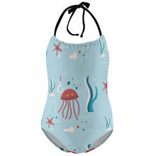 Cargar imagen en el visor de la galería, Bañador de Una Pieza con Tirantes para Niña NT017 Personalizado con Foto Logo Patrón Texto
