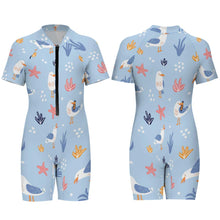 Cargar imagen en el visor de la galería, Bañador / Traje de Baño de Surfing de Una Pieza con Cremallera para Niñas NT001 Personalizado con Foto Logo Patrón Texto