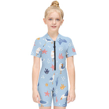 Cargar imagen en el visor de la galería, Bañador / Traje de Baño de Surfing de Una Pieza con Cremallera para Niñas NT001 Personalizado con Foto Logo Patrón Texto