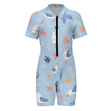 Cargar imagen en el visor de la galería, Bañador / Traje de Baño de Surfing de Una Pieza con Cremallera para Niñas NT001 Personalizado con Foto Logo Patrón Texto