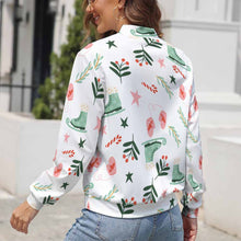 Cargar imagen en el visor de la galería, Chaqueta Manga Larga con Cremallera Casual Deportiva para Mujer LLJK Personalizada con Impresión Completa de una imagen con Foto Logo Patrón Texto