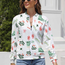 Cargar imagen en el visor de la galería, Chaqueta Manga Larga con Cremallera Casual Deportiva para Mujer LLJK Personalizada con Impresión Completa de una imagen con Foto Logo Patrón Texto