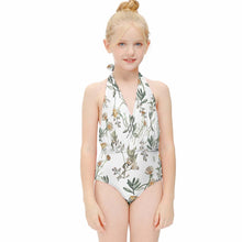 Cargar imagen en el visor de la galería, Bañador con Cuello Halter de Moda para Niñas NT044 Personalizado con Foto Logo Patrón Texto Impresión Completa