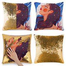 Cargar imagen en el visor de la galería, Funda de almohada con lentejuelas estándar multicolor para el hogar Design Personaliza online